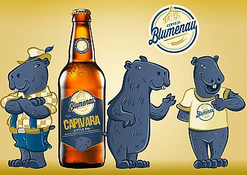 Ilustração de personagem cerveja Blumenau