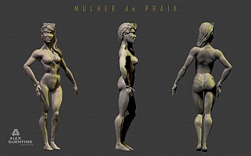 Modelo 3D - Mulher de praia