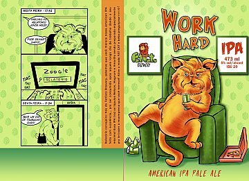 Rótulo de cerveja Work Hard Beer