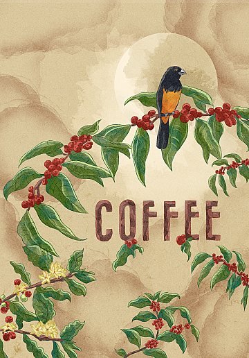 Ilustração para embalagem de café