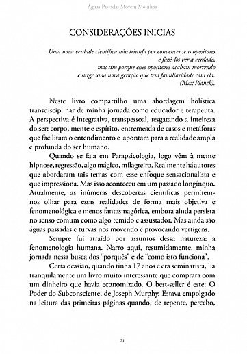 Livro: Águas Passadas Movem Moinhos