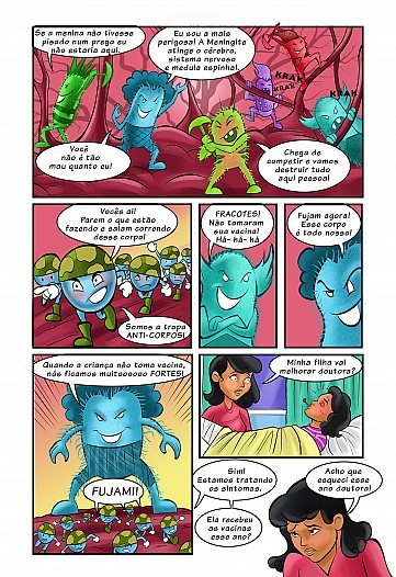 Zé Gotinha e a vacina em acão