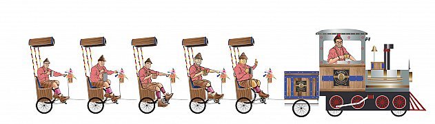 Ilustração de personagens grupo Zugtreten